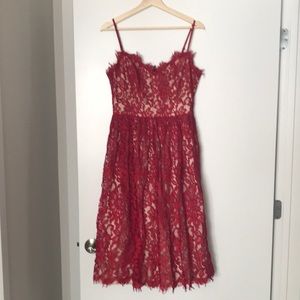 Eliza J “Illusion” Lace Midi Dress